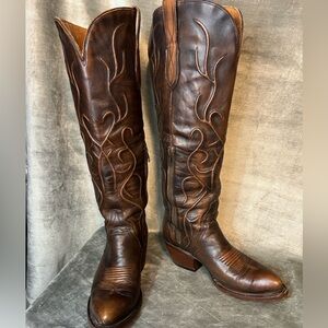Lucchese Peri Western Women's Tall Brown Boots. Size 7